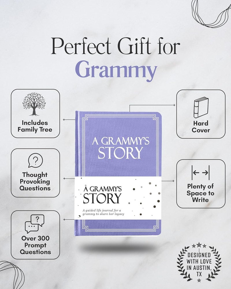 Coco & Lan Grammy's Life Story Journal (Hardcover): A Meaningful Keepsake for Grammy to Share Her Journey & Memories, Book Includes 250+ Prompt Questions, Sentimental Gift for Mother's Day, Birthday, Christmas - Image 2